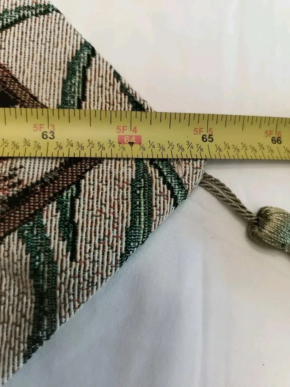 tapestry table runner with palm tree design and tassels 65